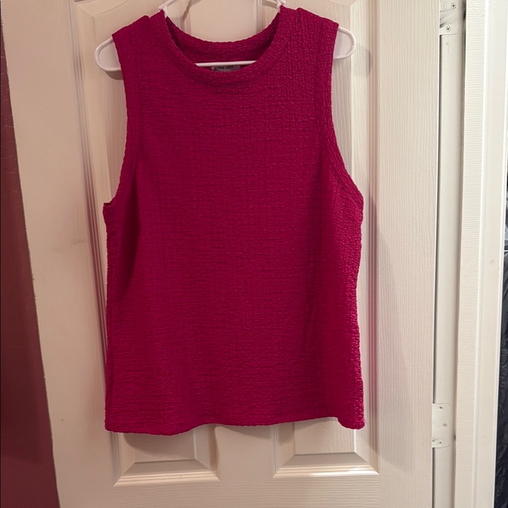 Nine West Pink Ribbed Sleeveless Tank Top